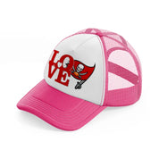 tampa bay buccaneers love-neon-pink-trucker-hat