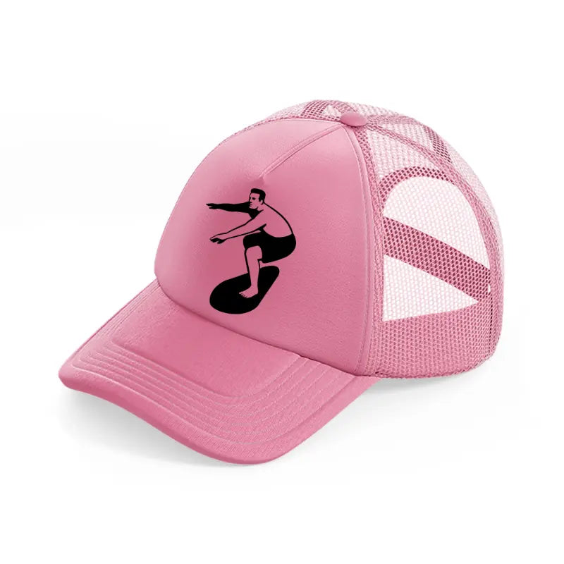 surfing surfer pink trucker hat