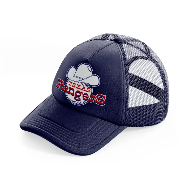 texas rangers fan navy blue trucker hat