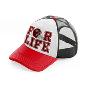 49ers for life-red-and-black-trucker-hat