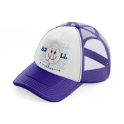 baseball baseball vibes purple trucker hat