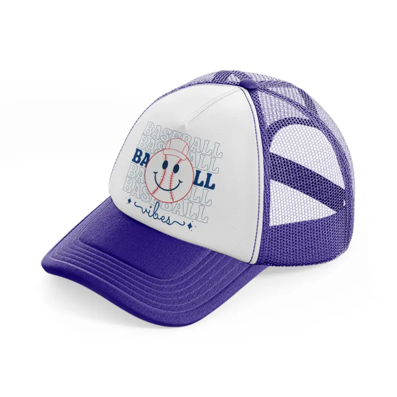 baseball baseball vibes-purple-trucker-hat