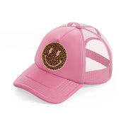 smiley leopard pink pink trucker hat