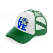 love detroit lions-green-and-white-trucker-hat