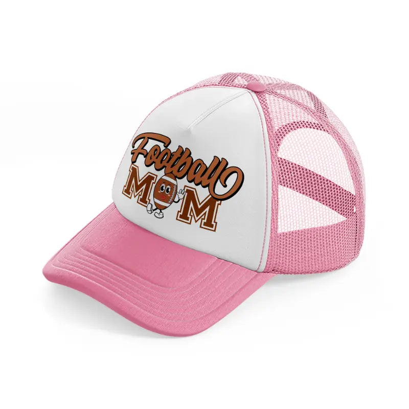 football mom-pink-and-white-trucker-hat
