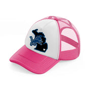 detroit lions supporter-neon-pink-trucker-hat