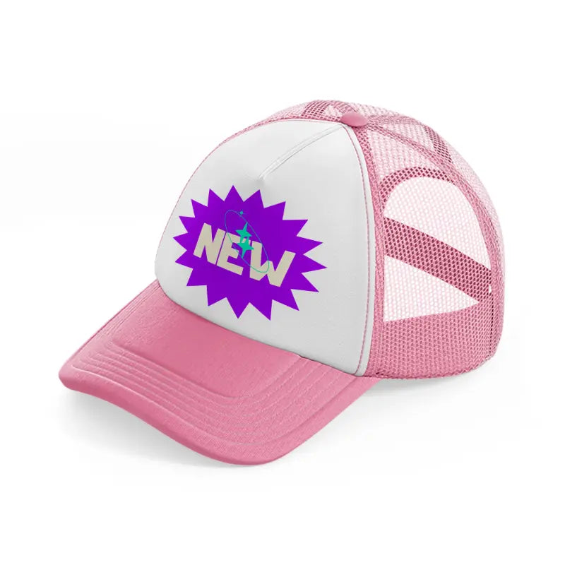 new pink and white trucker hat