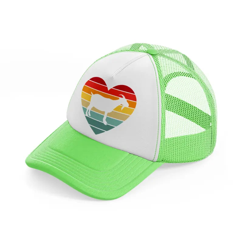 goat lover retro vintage-lime-green-trucker-hat