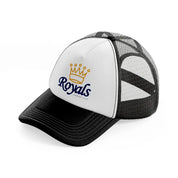royals kansas city-black-and-white-trucker-hat