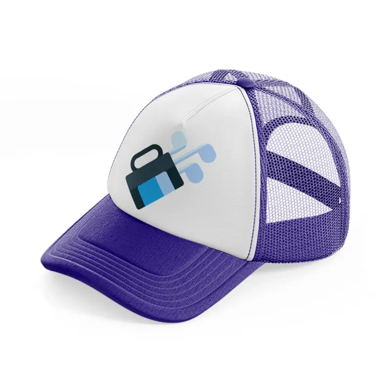 golf bag blue-purple-trucker-hat