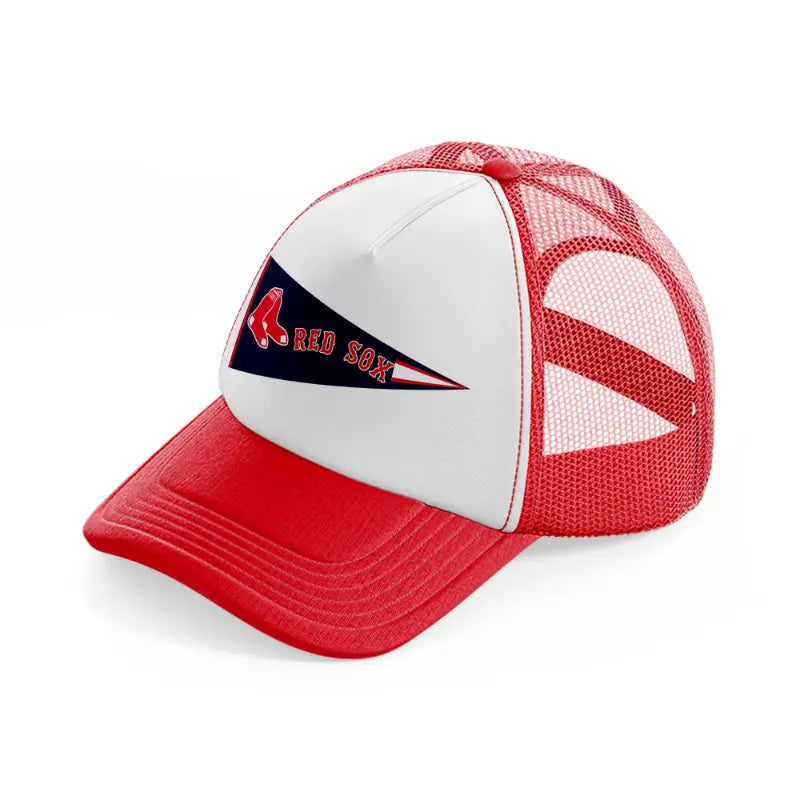 boston red sox flag-red-and-white-trucker-hat