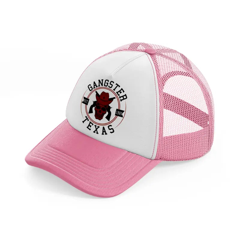 gangster texas-pink-and-white-trucker-hat