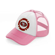 emblem sf 49ers-pink-and-white-trucker-hat