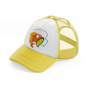 cartoon fish yellow trucker hat