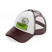 golf hole ball-brown-trucker-hat