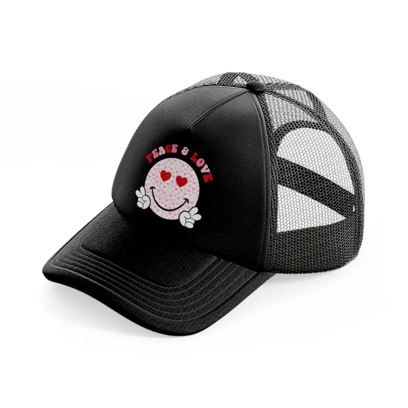 peace & love-black-trucker-hat