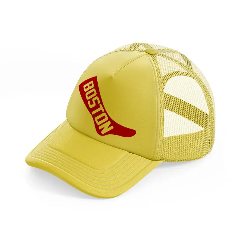 boston sock-gold-trucker-hat
