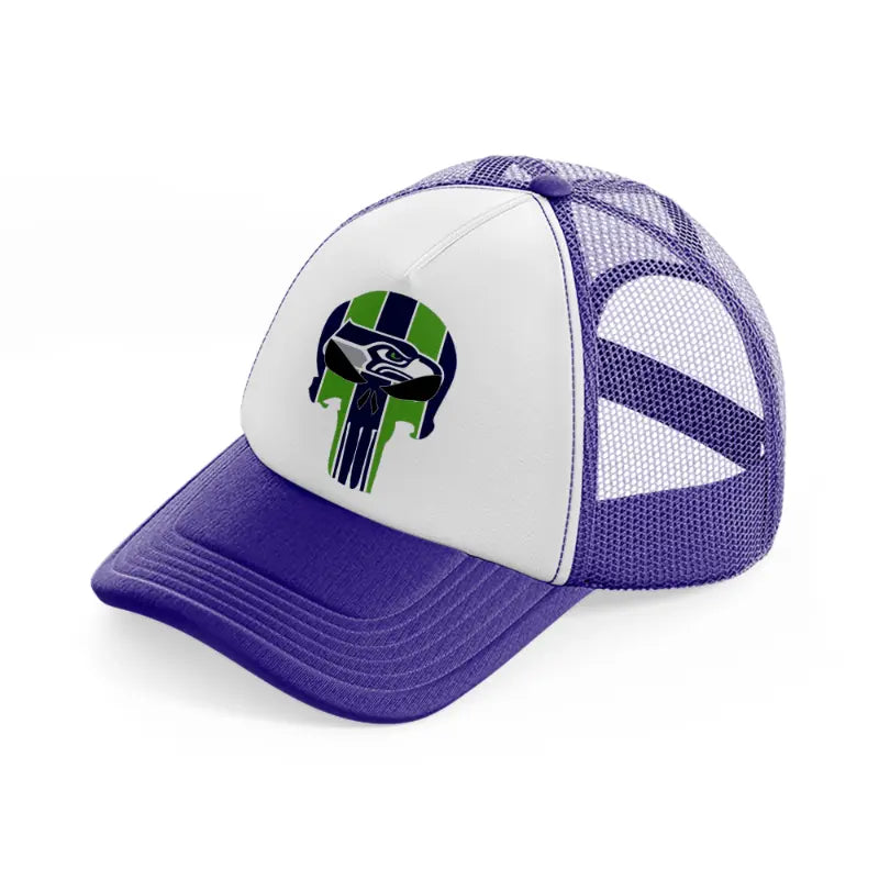 seattle seahawks skull-purple-trucker-hat
