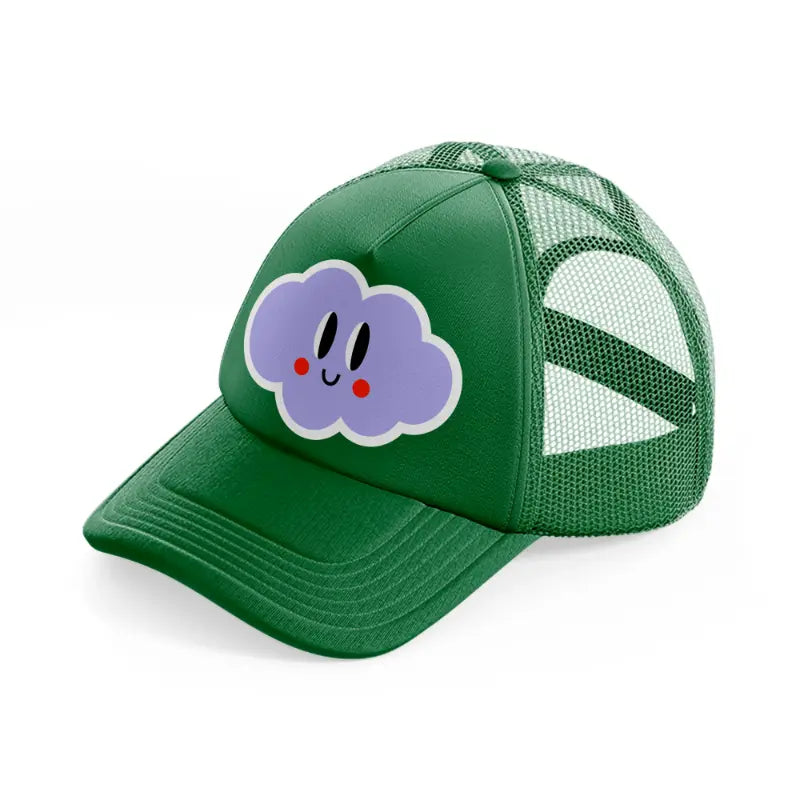 smiley cloud-green-trucker-hat