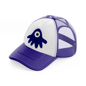 blue monster-purple-trucker-hat