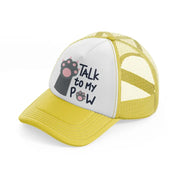 cat (2) yellow trucker hat