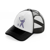 golfer outline black and white trucker hat