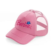barbie logo flower-pink-trucker-hat