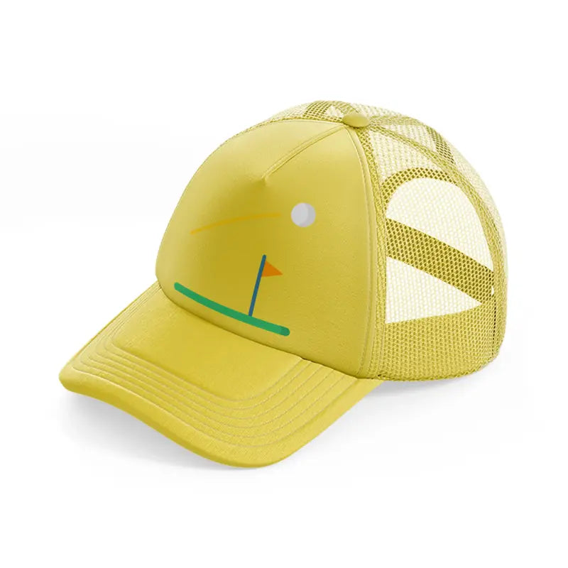 golf cartoon-gold-trucker-hat