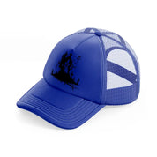 gothic artowrk-blue-trucker-hat