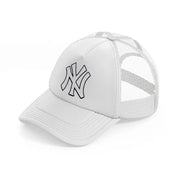 newyork yankees white emblem-white-trucker-hat