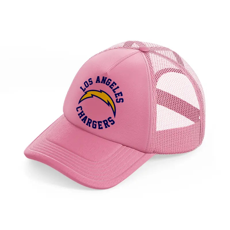 los angeles chargers circle-pink-trucker-hat