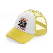 stay wild utah yellow trucker hat