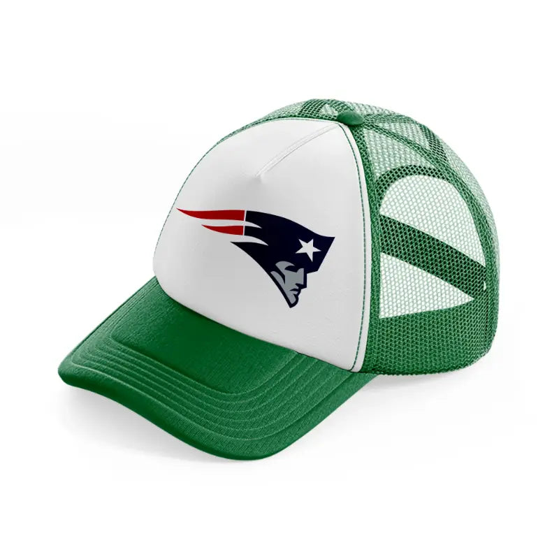 new england patriots emblem-green-and-white-trucker-hat