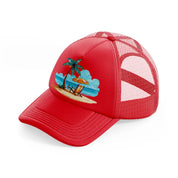 summer beach-red-trucker-hat