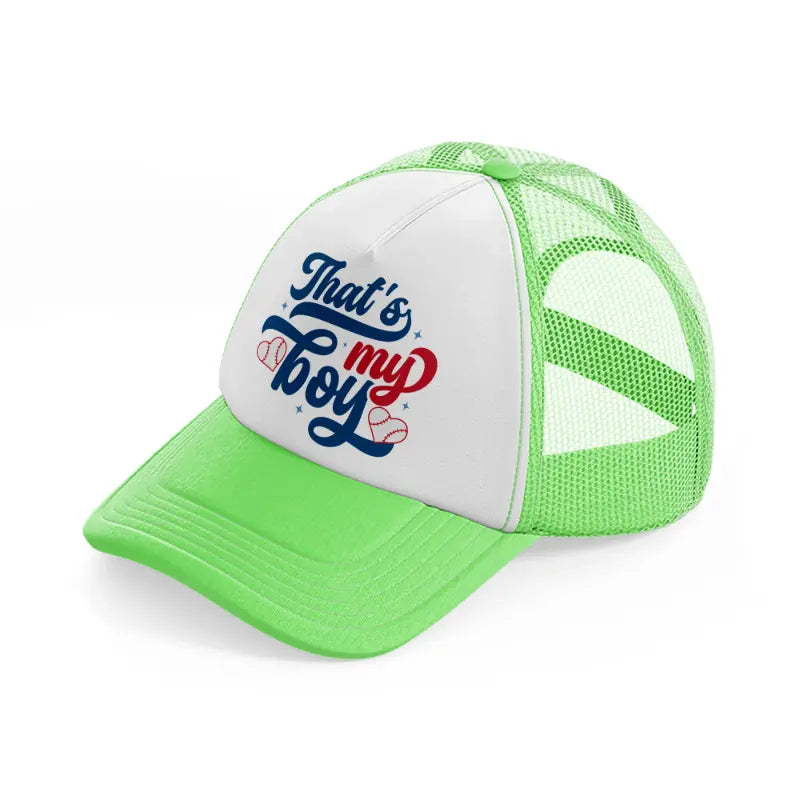 that's my boy-lime-green-trucker-hat