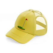 hole gold trucker hat