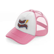 love quotes 18 pink and white trucker hat