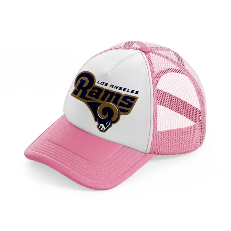 los angeles rams retro-pink-and-white-trucker-hat