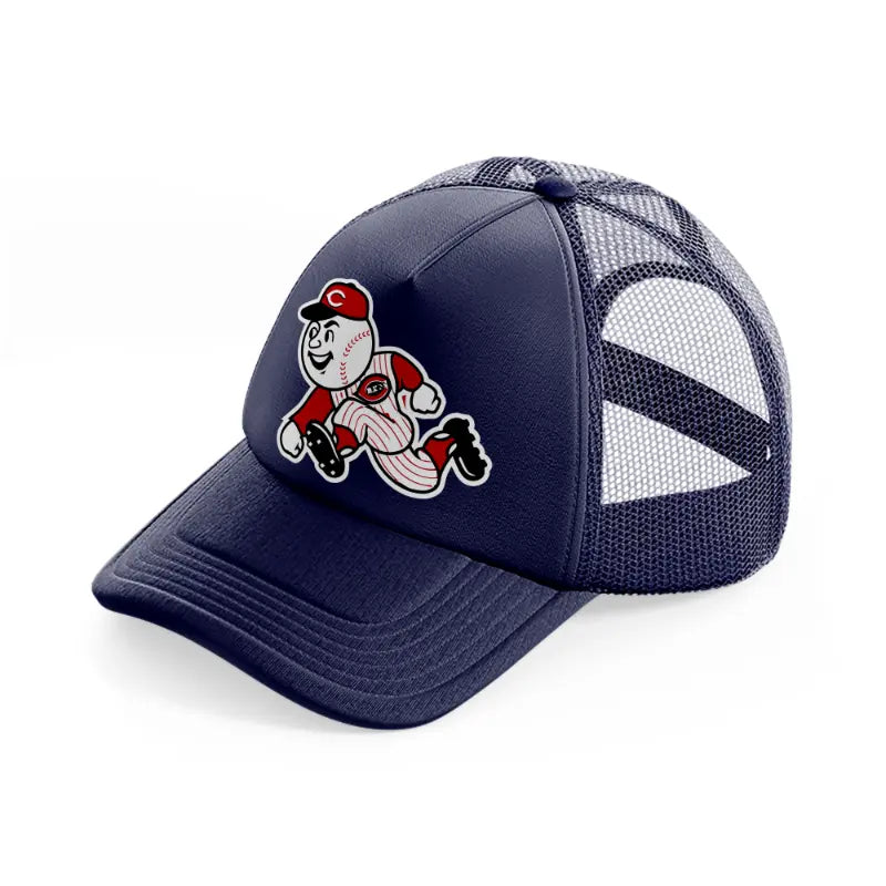 cincinnati reds emblem-navy-blue-trucker-hat