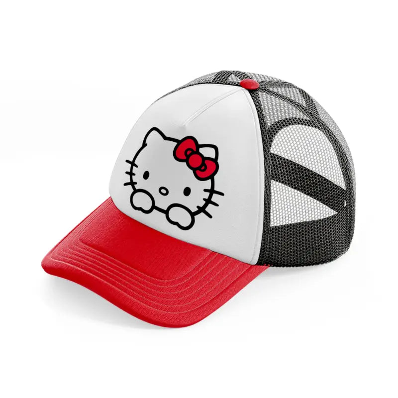 hello kitty basic red and black trucker hat