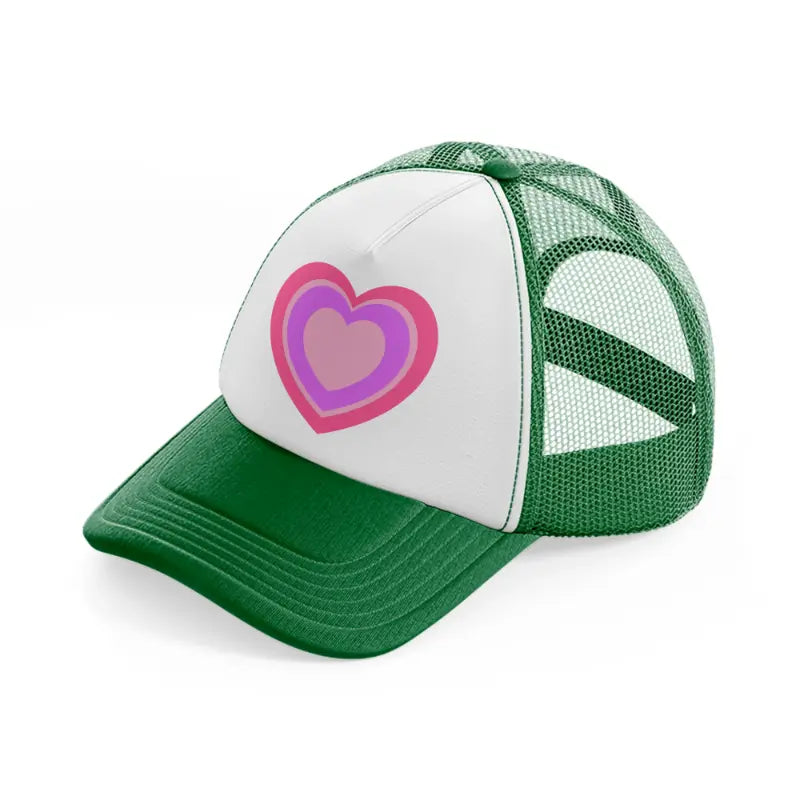 heart green and white trucker hat