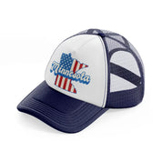 minnesota flag navy blue and white trucker hat