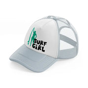 standing surf girl grey trucker hat