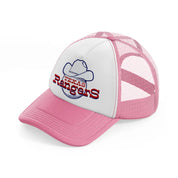 texas rangers fan-pink-and-white-trucker-hat