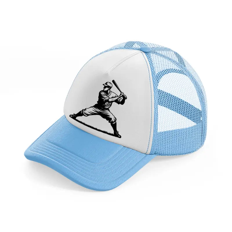 baseball batting-sky-blue-trucker-hat