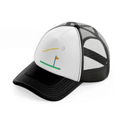 golf cartoon black and white trucker hat