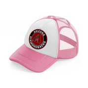 arizona diamondbacks badge-pink-and-white-trucker-hat