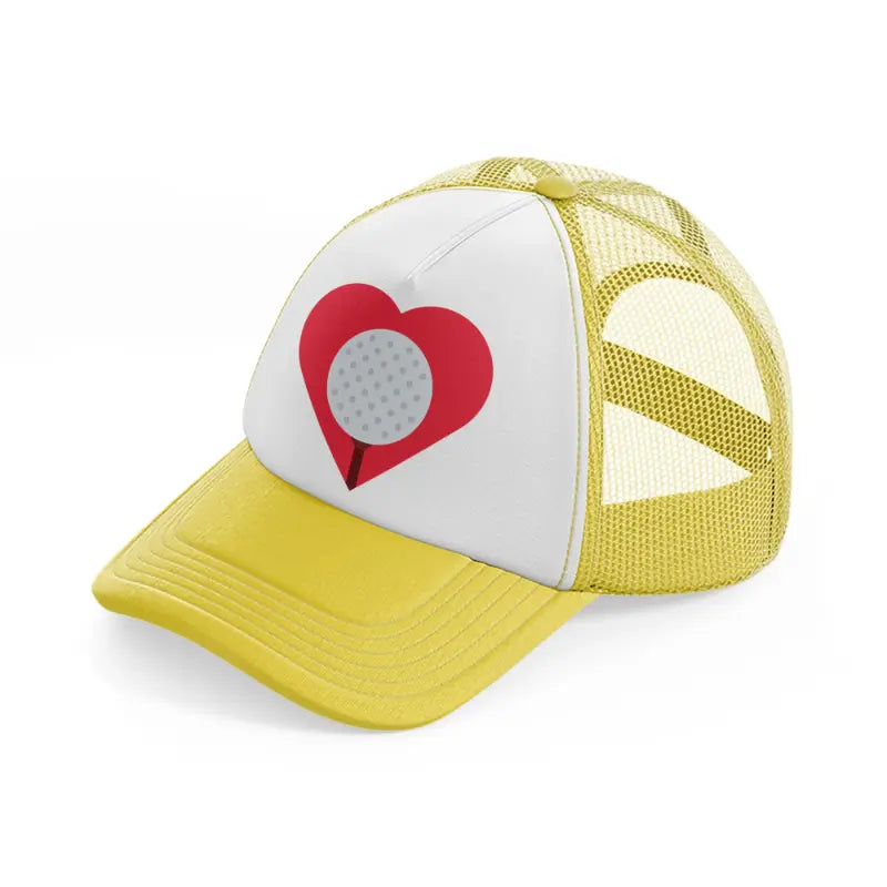 love golf ball yellow trucker hat