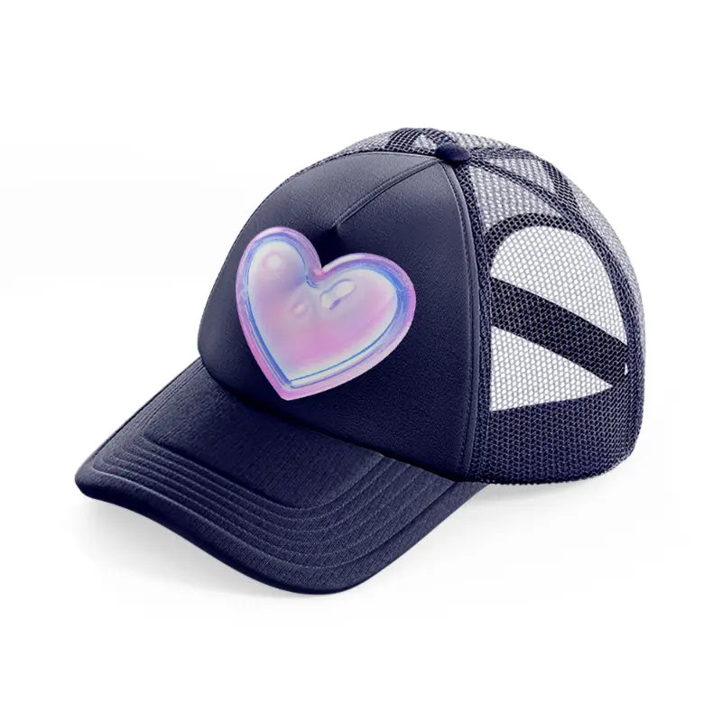 heart purple navy blue trucker hat