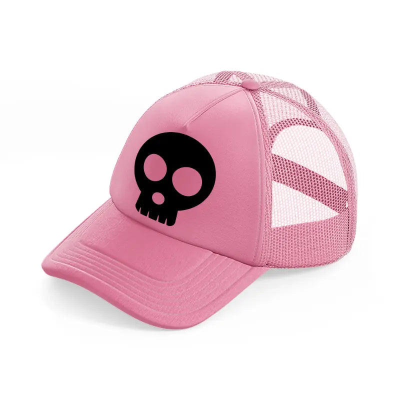 spooky skull black pink trucker hat